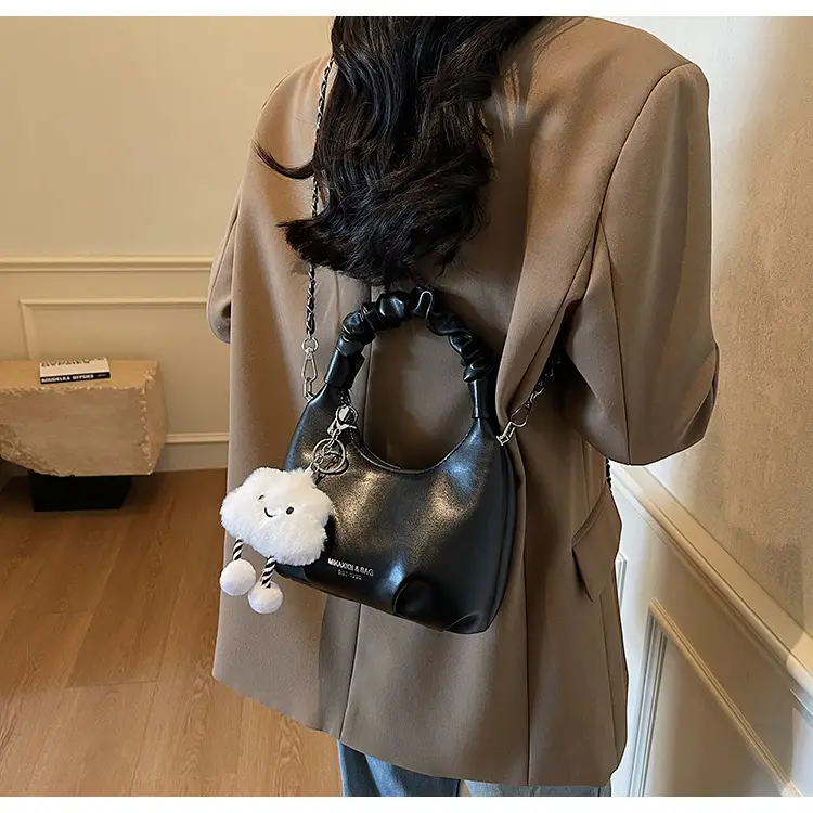 Women's Cream Chain Bag with Cloud Charm — feature 29