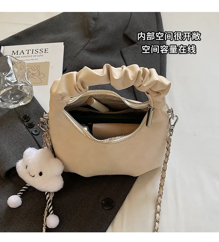 Women's Cream Chain Bag with Cloud Charm — feature 8