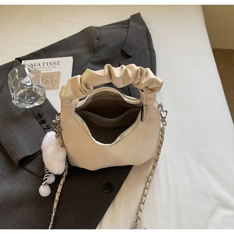 Women's Cream Chain Bag with Cloud Charm — feature 9