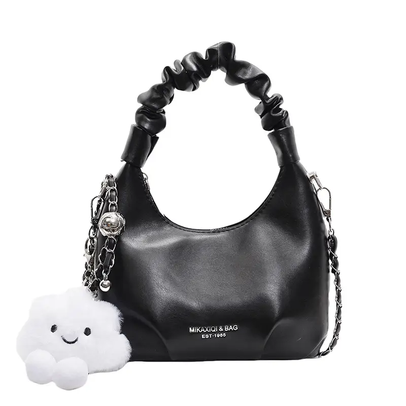 Women's Cream Chain Bag with Cloud Charm - Image 3