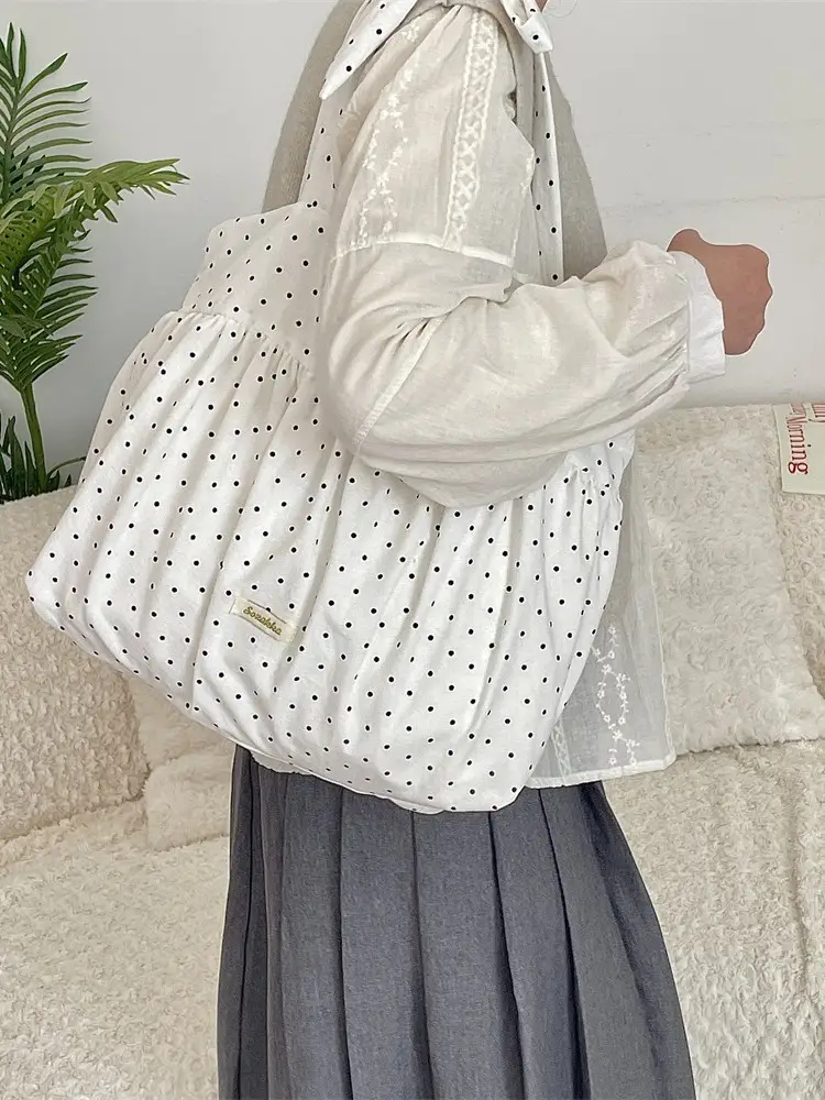 Korean Canvas Shoulder Bag Large Capacity Armpit Design - Image 10