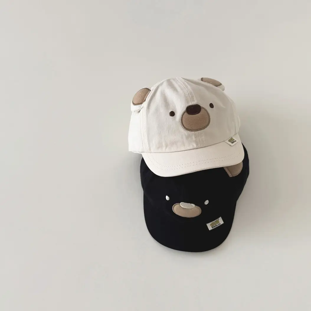 One Pan South Korea Baby Hat Cartoon Bear Sun Hat - Image 6
