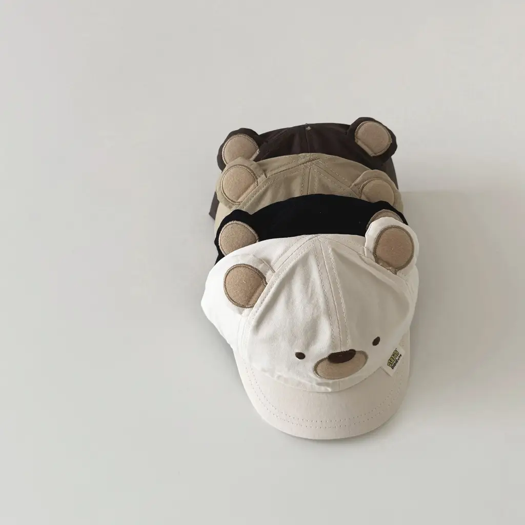 One Pan South Korea Baby Hat Cartoon Bear Sun Hat - Image 7
