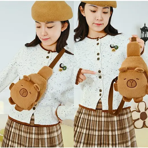 Cute Plush Kapibala Shoulder Bag for Women - Image 5