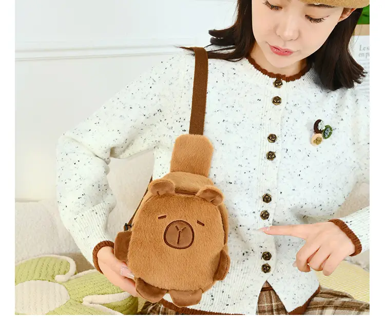 Cute Plush Kapibala Shoulder Bag for Women — feature 17