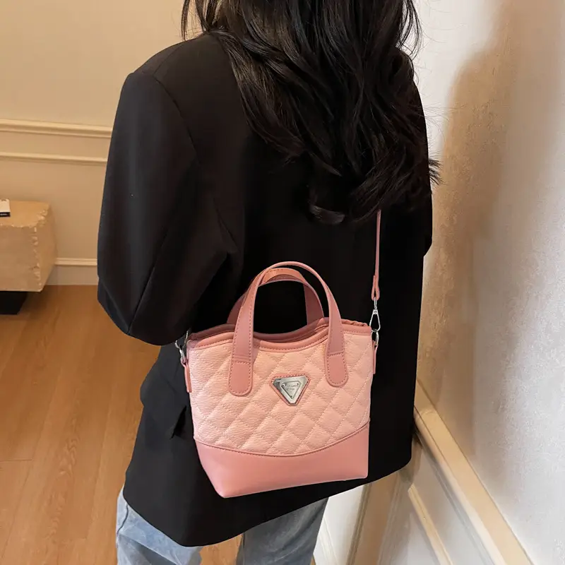 Prada Style Rhombic Bag Women Black White Shoulder Crossbody - Image 8