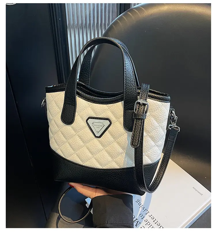 Prada Style Rhombic Bag Women Black White Shoulder Crossbody — feature 2