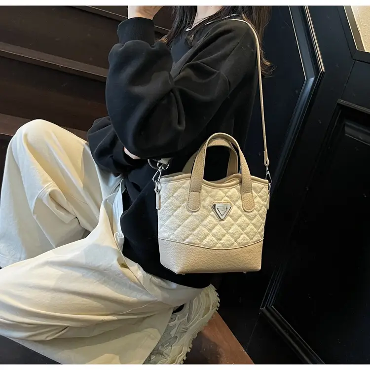 Prada Style Rhombic Bag Women Black White Shoulder Crossbody — feature 20