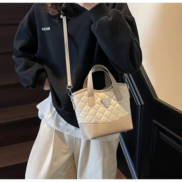 Prada Style Rhombic Bag Women Black White Shoulder Crossbody — feature 22