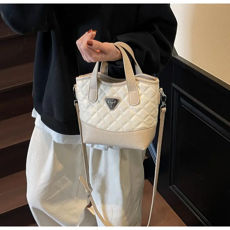 Prada Style Rhombic Bag Women Black White Shoulder Crossbody — feature 24