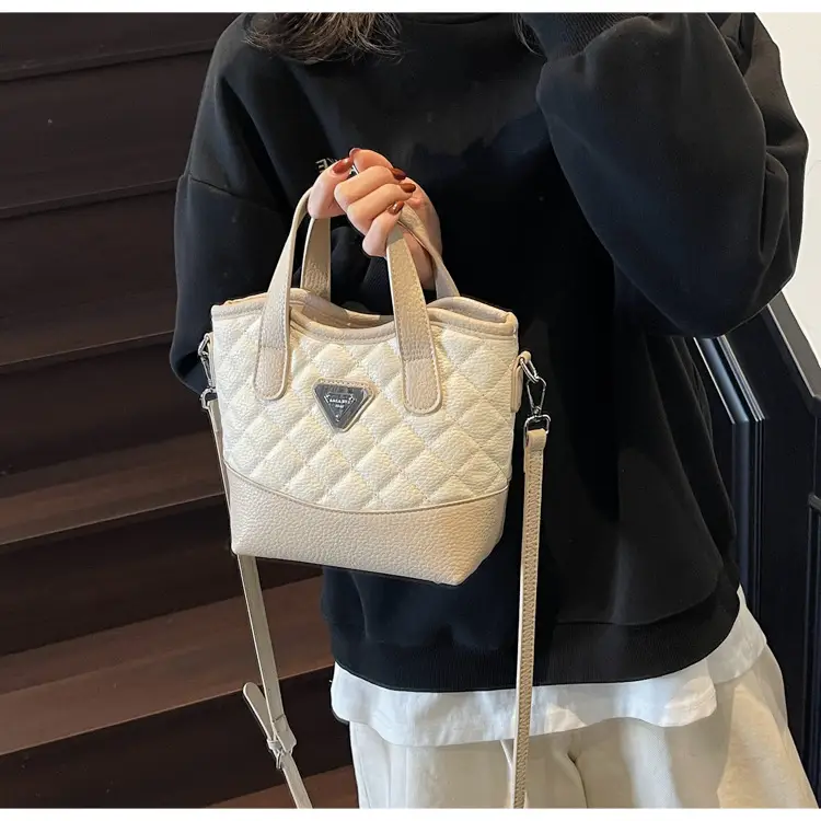 Prada Style Rhombic Bag Women Black White Shoulder Crossbody — feature 25