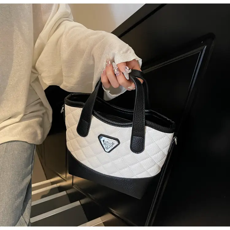 Prada Style Rhombic Bag Women Black White Shoulder Crossbody — feature 27