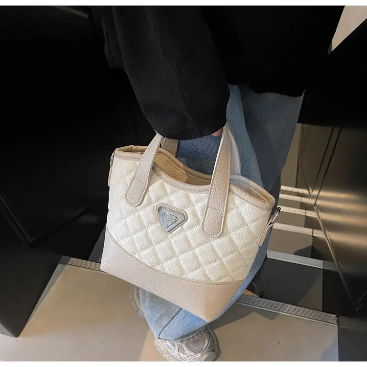 Prada Style Rhombic Bag Women Black White Shoulder Crossbody — feature 28