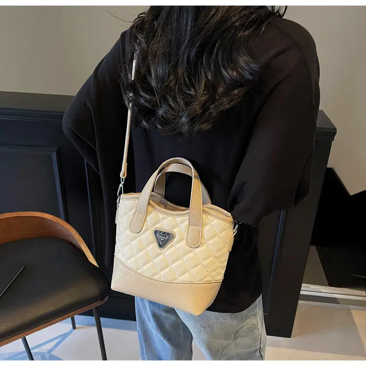 Prada Style Rhombic Bag Women Black White Shoulder Crossbody — feature 32