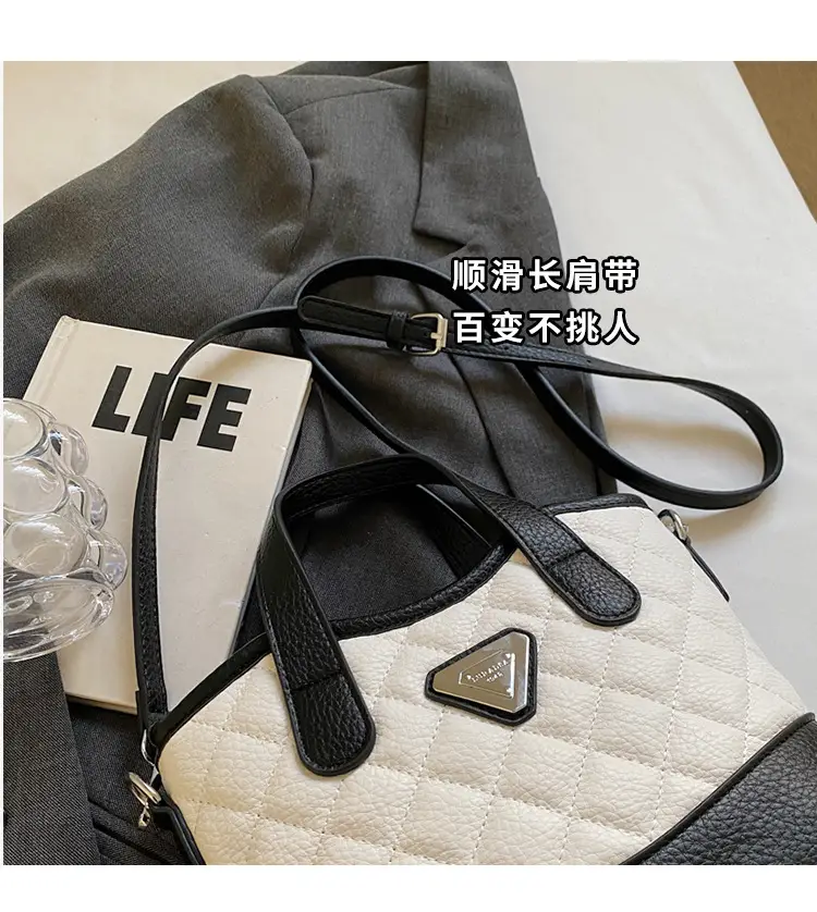 Prada Style Rhombic Bag Women Black White Shoulder Crossbody — feature 4