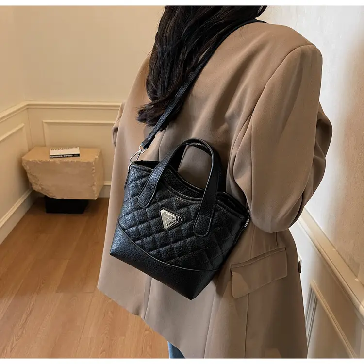 Prada Style Rhombic Bag Women Black White Shoulder Crossbody — feature 42