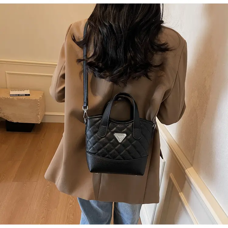 Prada Style Rhombic Bag Women Black White Shoulder Crossbody — feature 43