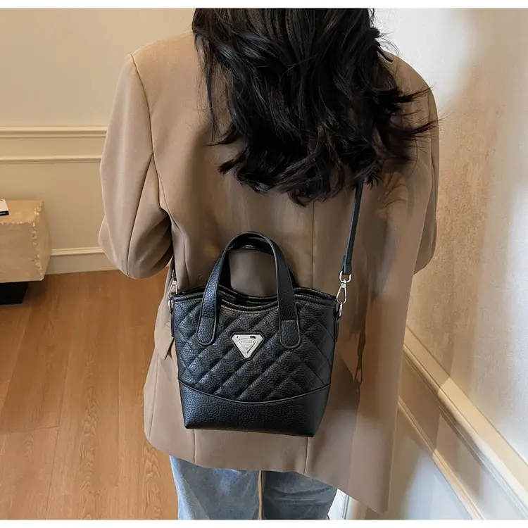 Prada Style Rhombic Bag Women Black White Shoulder Crossbody — feature 45