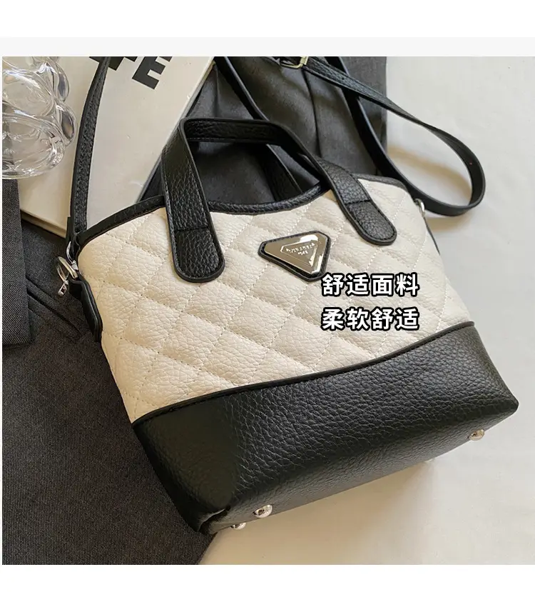 Prada Style Rhombic Bag Women Black White Shoulder Crossbody — feature 6