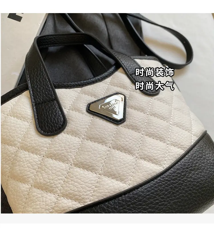 Prada Style Rhombic Bag Women Black White Shoulder Crossbody — feature 7