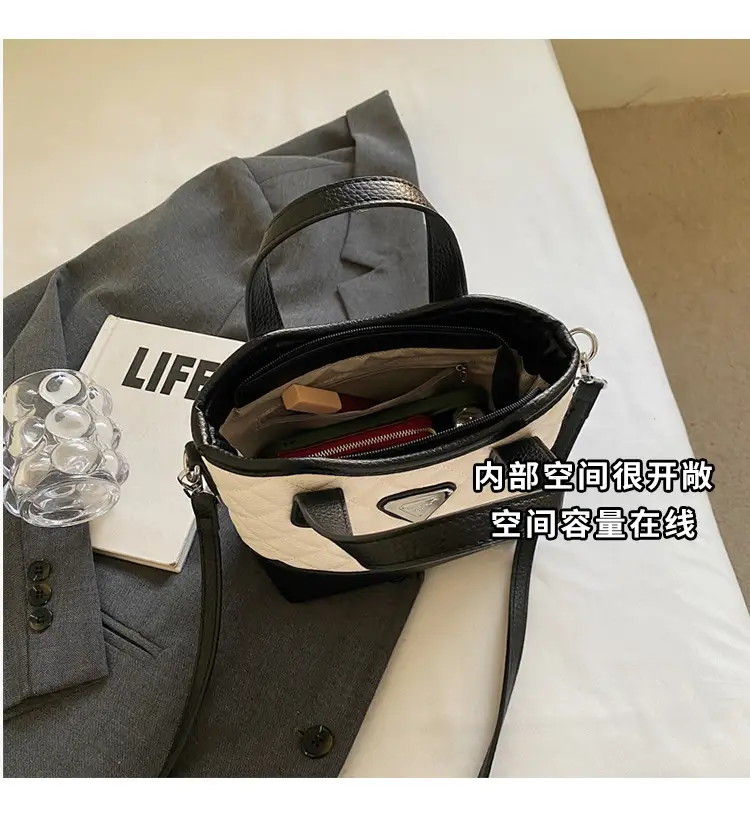 Prada Style Rhombic Bag Women Black White Shoulder Crossbody — feature 8