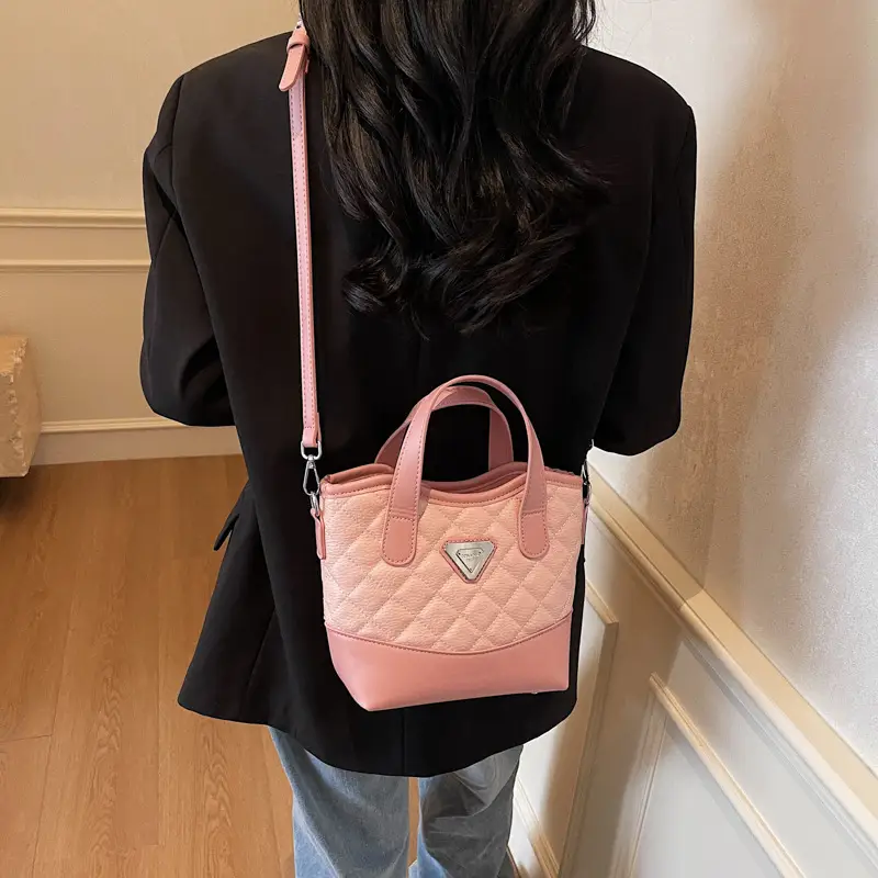 Prada Style Rhombic Bag Women Black White Shoulder Crossbody - Image 4