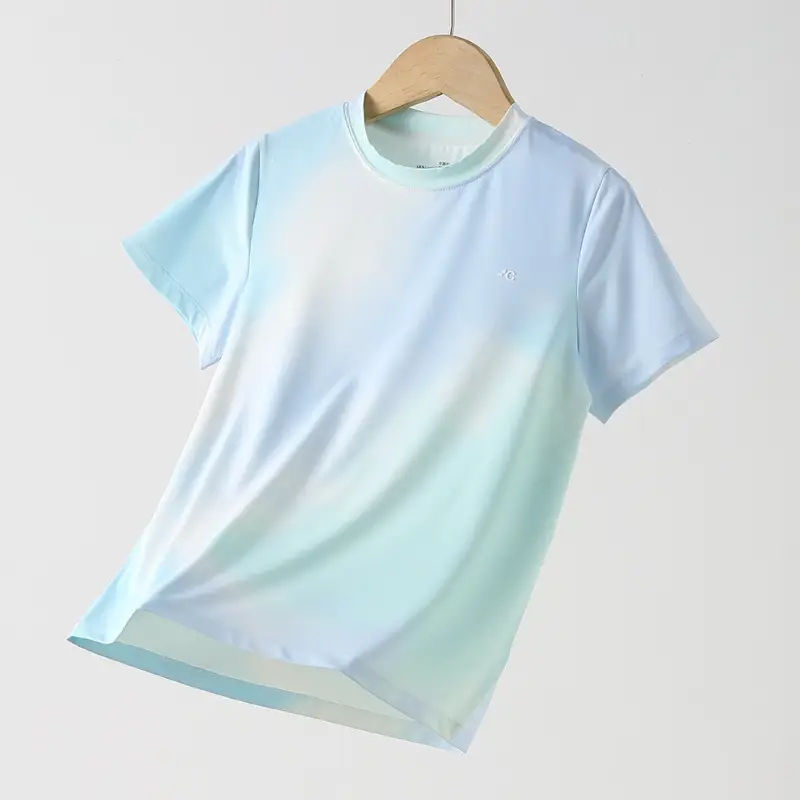 Girls Tie-dyed Cotton T-shirt Pink White Long Sleeve - Image 3