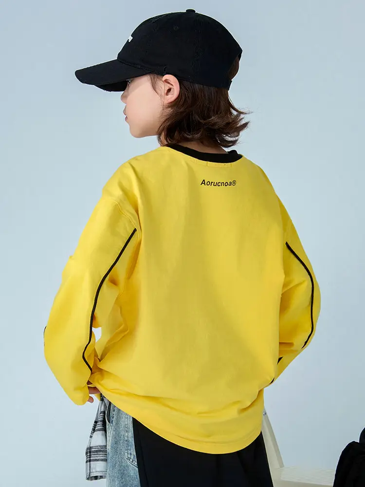 Boys Long Sleeve T-Shirt White 2026 Spring
