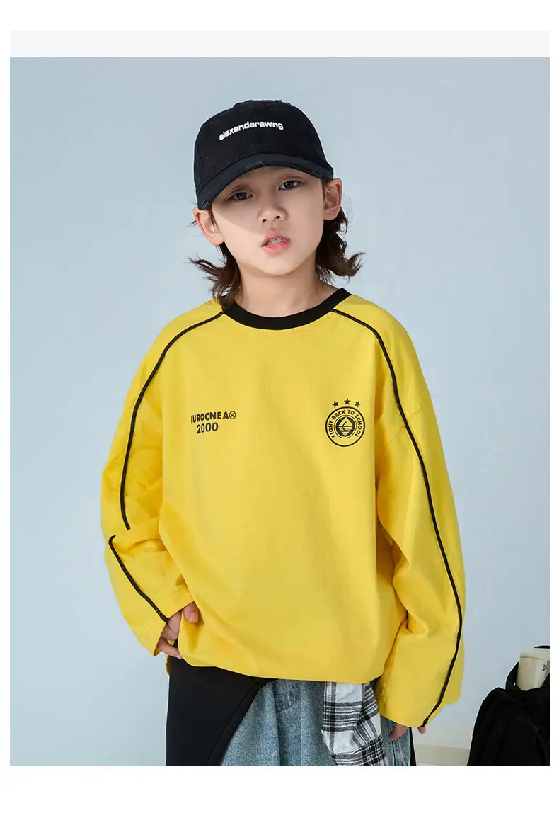 Boys Long Sleeve T-Shirt White 2026 Spring — feature 11