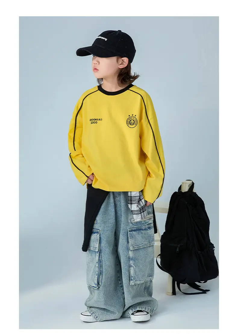 Boys Long Sleeve T-Shirt White 2026 Spring — feature 12