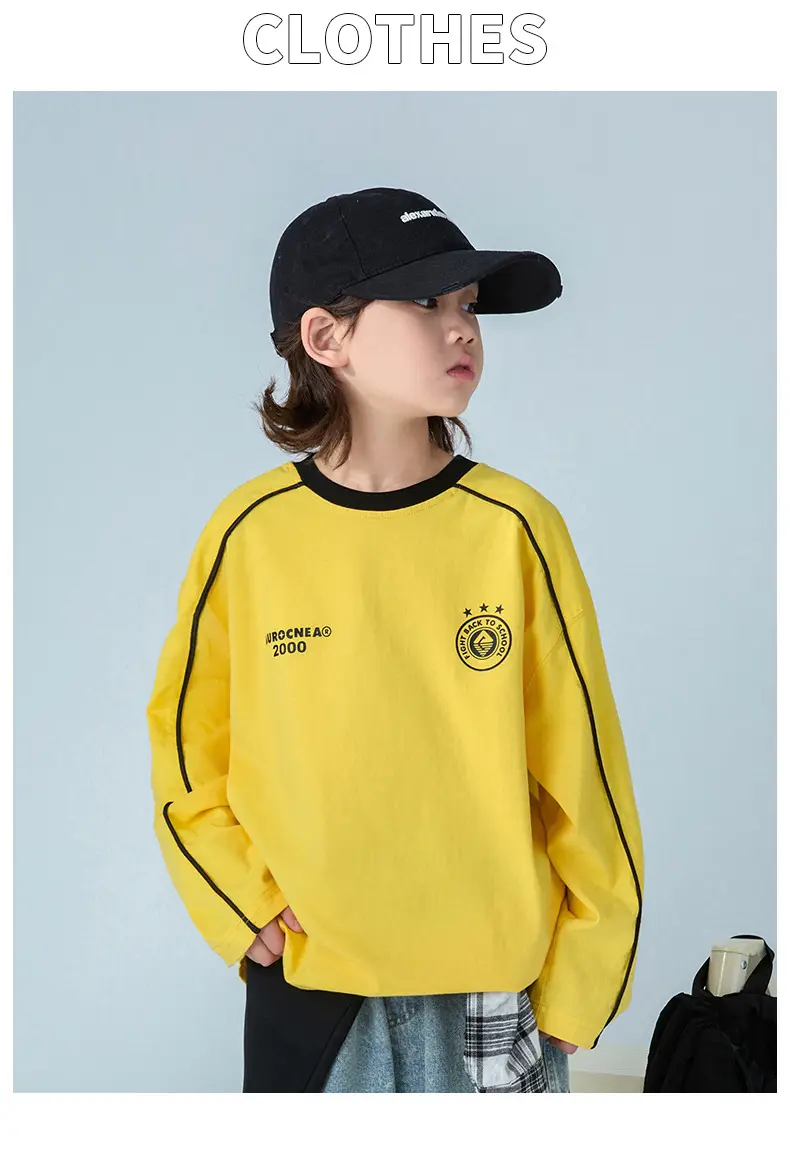 Boys Long Sleeve T-Shirt White 2026 Spring — feature 13