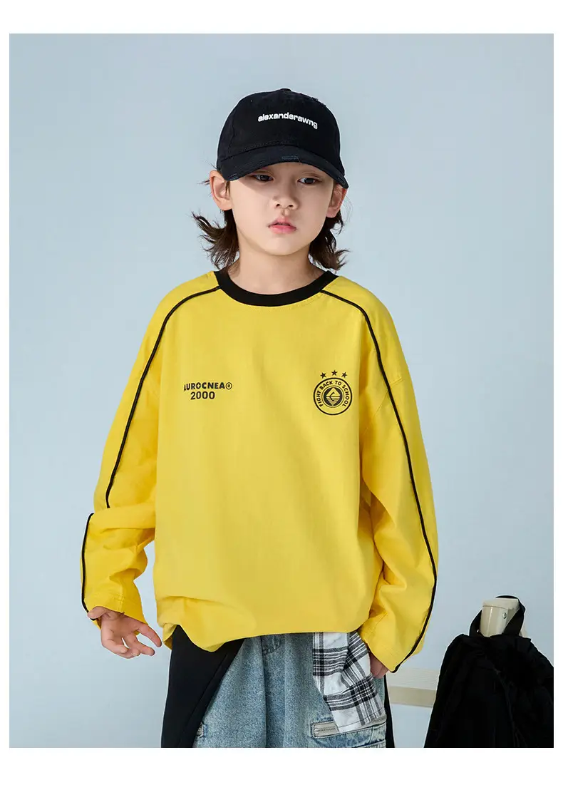 Boys Long Sleeve T-Shirt White 2026 Spring — feature 14