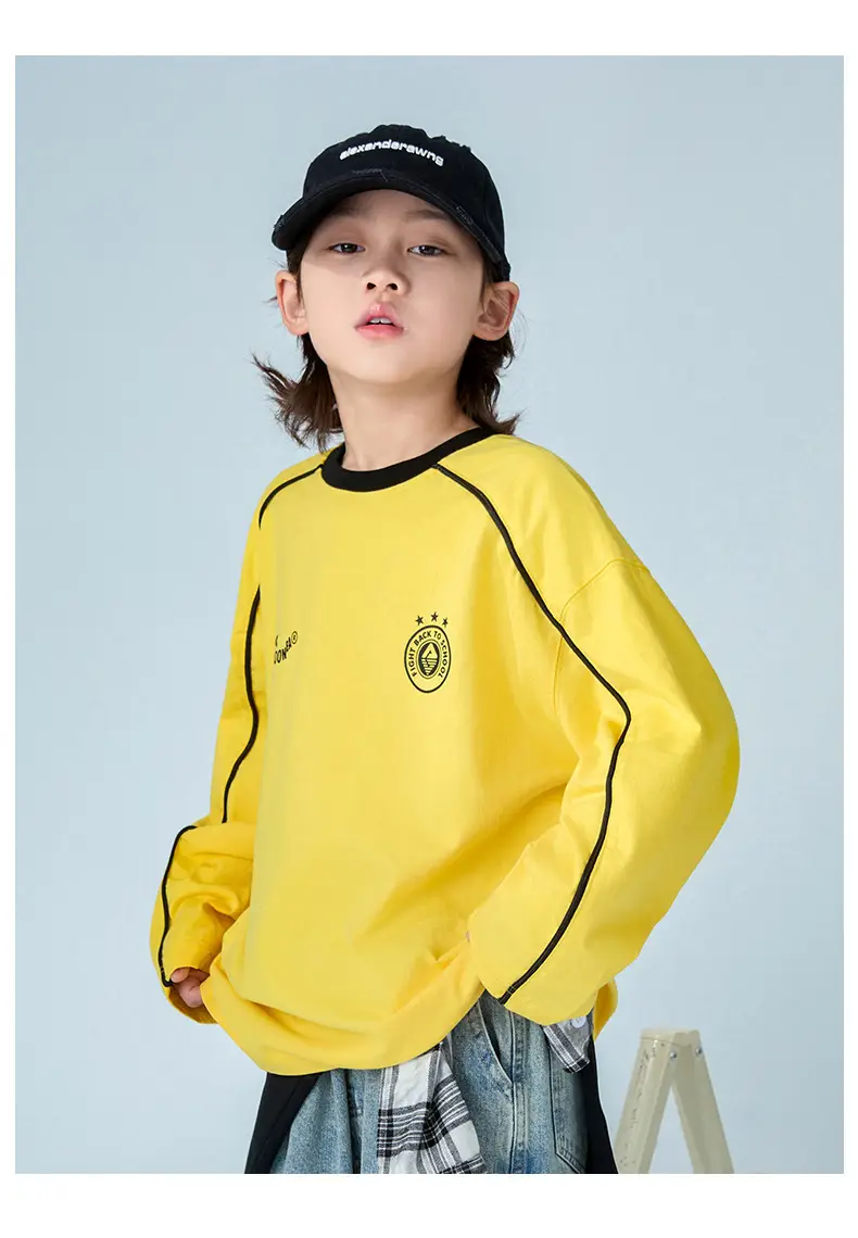 Boys Long Sleeve T-Shirt White 2026 Spring — feature 17