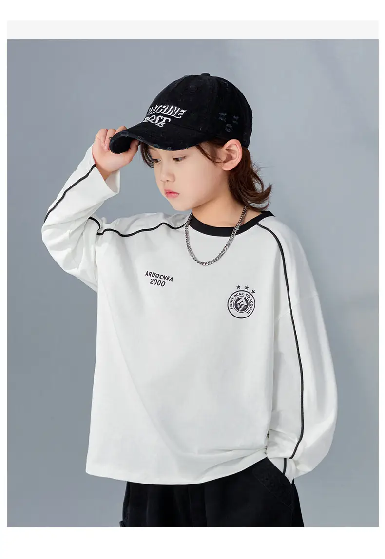 Boys Long Sleeve T-Shirt White 2026 Spring — feature 20