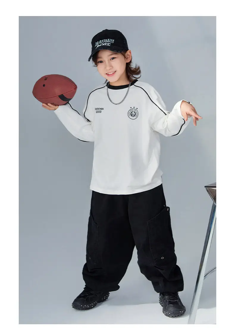 Boys Long Sleeve T-Shirt White 2026 Spring — feature 21