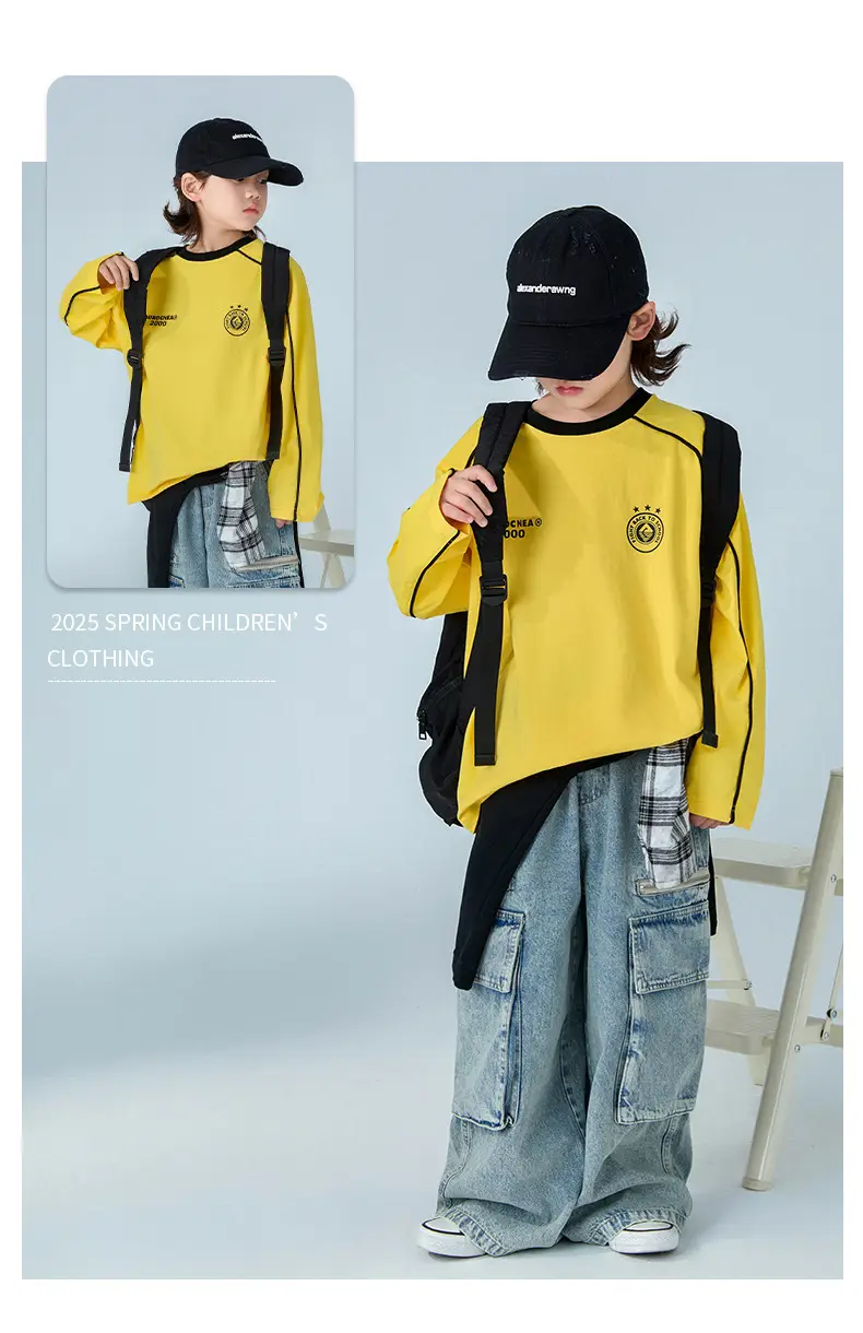 Boys Long Sleeve T-Shirt White 2026 Spring — feature 4