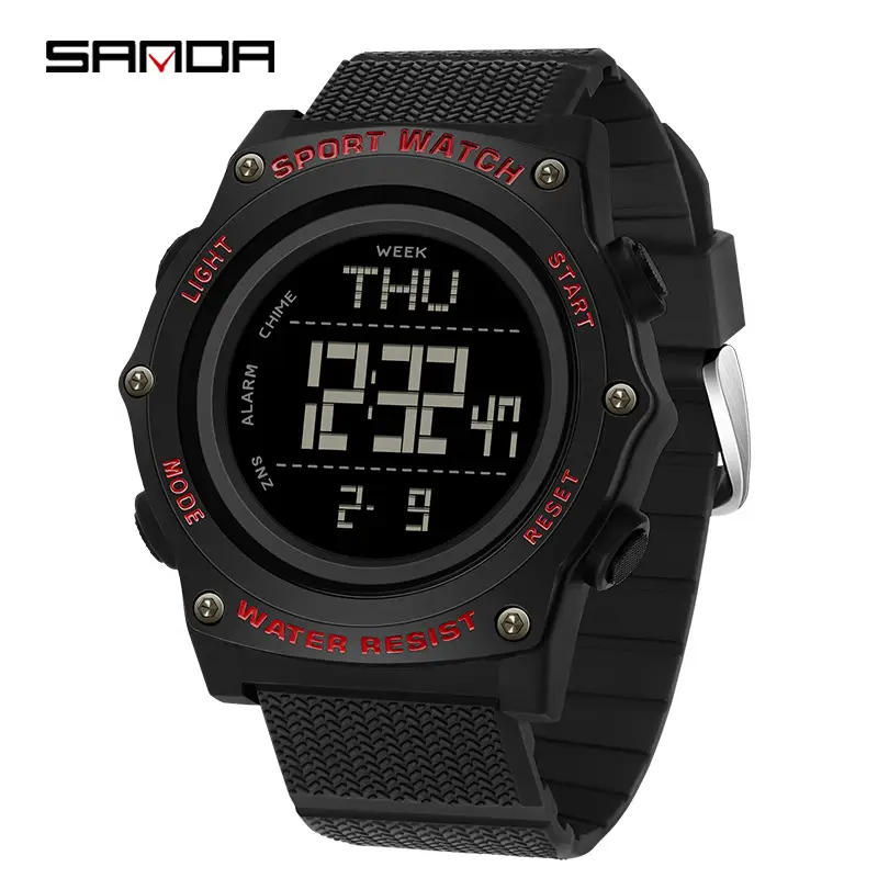Sanda Brand Joker Student Watch Green Strap Digital Display - Image 7