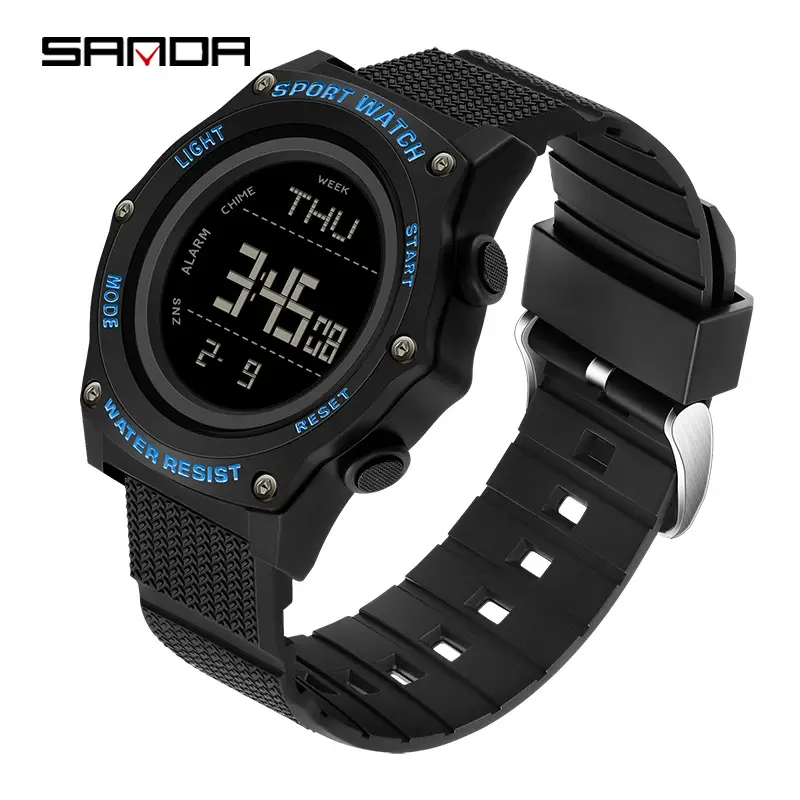 Sanda Brand Joker Student Watch Green Strap Digital Display - Image 11