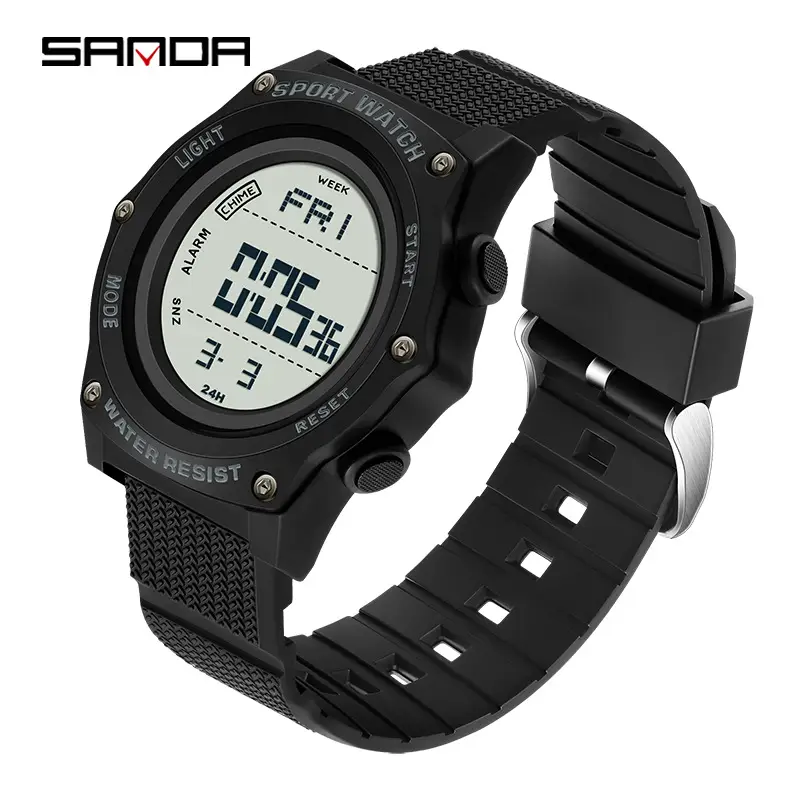 Sanda Brand Joker Student Watch Green Strap Digital Display - Image 2