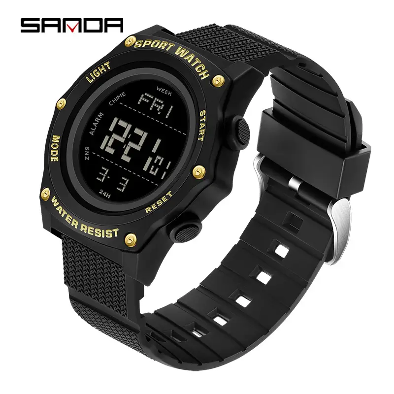 Sanda Brand Joker Student Watch Green Strap Digital Display - Image 6