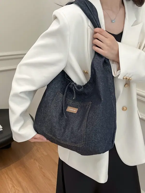 Women Denim Shoulder Bag Retro Casual 2025 Large Capacity