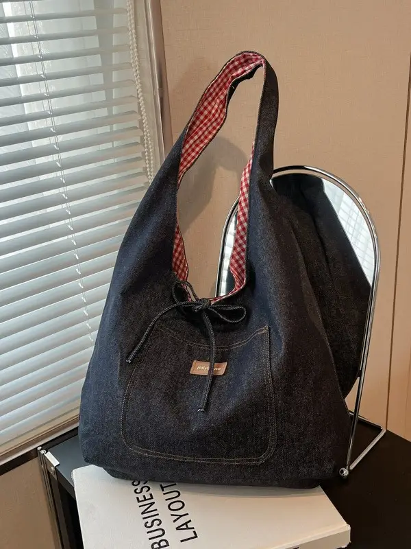 Women Denim Shoulder Bag Retro Casual 2025 Large Capacity