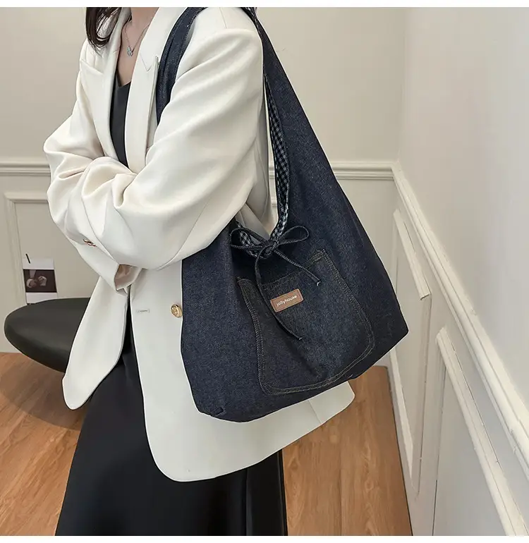 Women Denim Shoulder Bag Retro Casual 2025 Large Capacity — feature 10