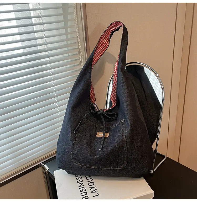 Women Denim Shoulder Bag Retro Casual 2025 Large Capacity — feature 14