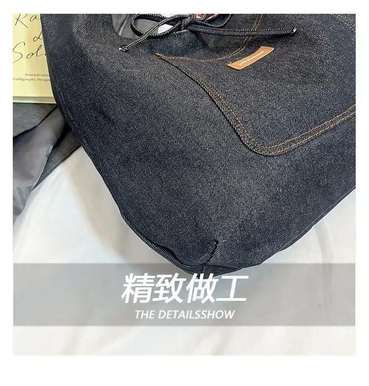 Women Denim Shoulder Bag Retro Casual 2025 Large Capacity — feature 4