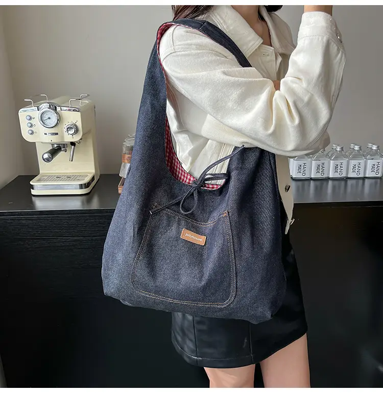 Women Denim Shoulder Bag Retro Casual 2025 Large Capacity — feature 6