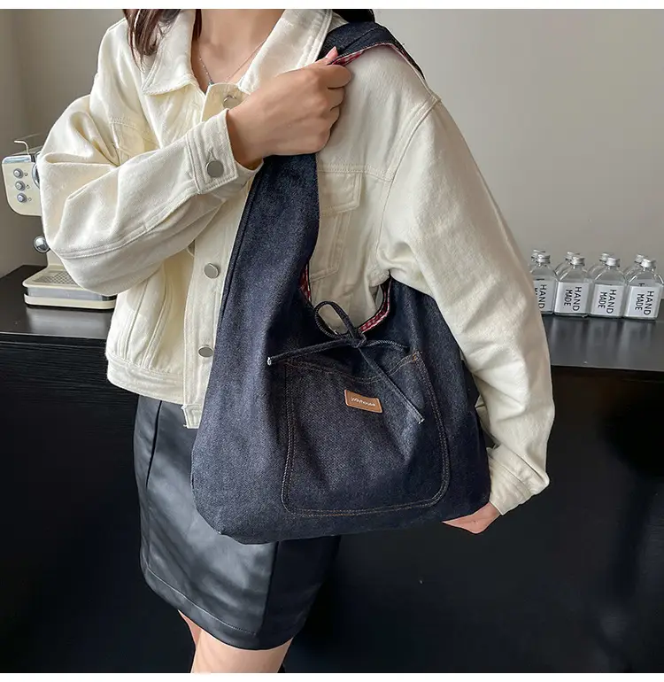 Women Denim Shoulder Bag Retro Casual 2025 Large Capacity — feature 7