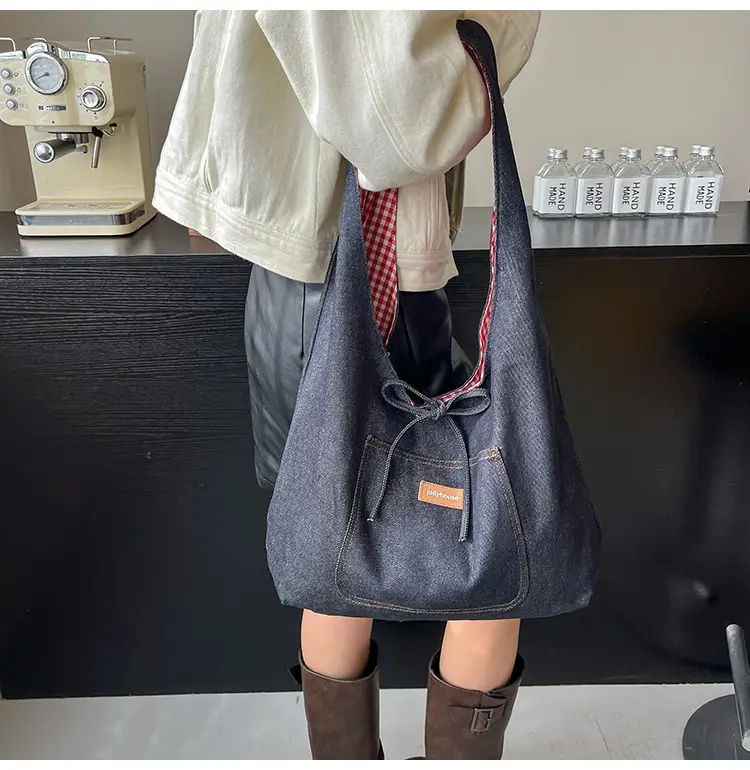 Women Denim Shoulder Bag Retro Casual 2025 Large Capacity — feature 8