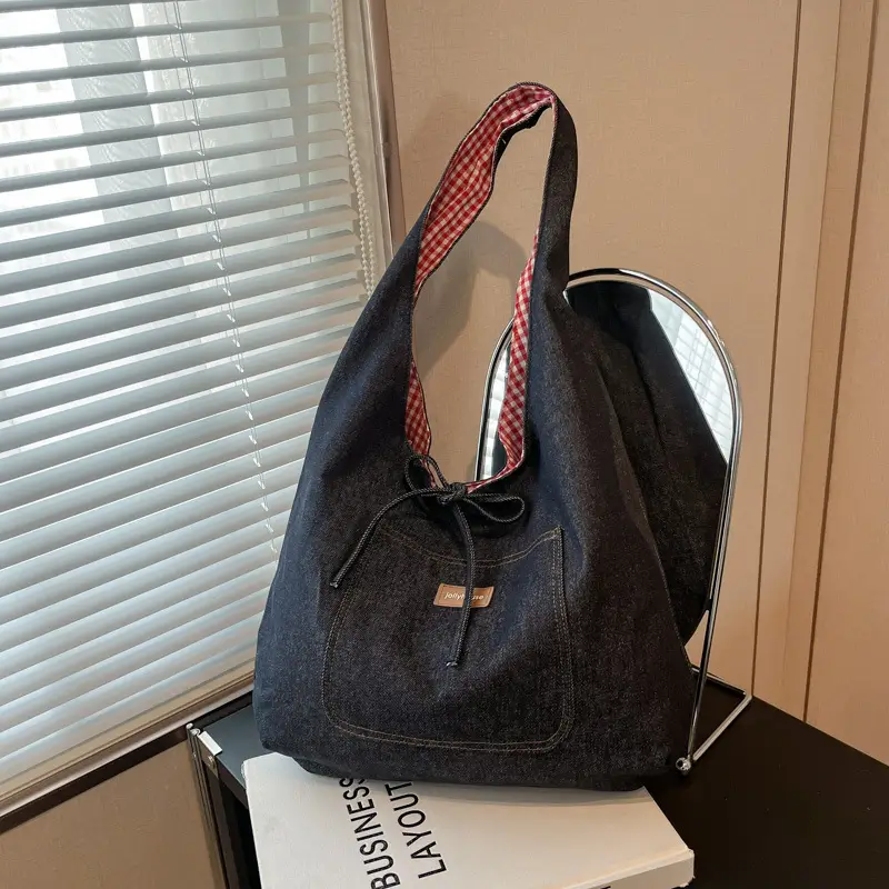 Women Denim Shoulder Bag Retro Casual 2025 Large Capacity