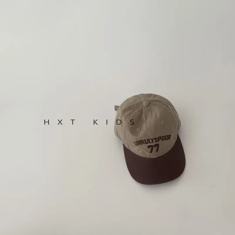 Children's Cap Spring Autumn Western Color Small Letter Embroidered Soft Top Sunshade Hat Trendy Children's Baby Baseball Cap - Image 2